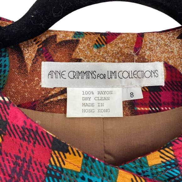 Vintage ANNE CRIMMINS Collections Fall Leaf  Novelty Blazer Size 8 Quilted - Picture 3 of 9